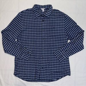 Calvin Klein Jeans Men's XL Blue Plaid Long Sleeve Flannel Button Up Shirt